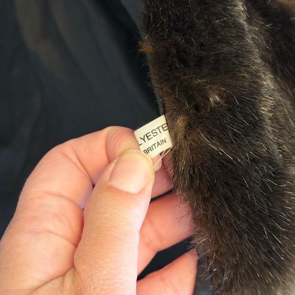 Vintage Shaytoon Faux Fur Coat Brown Plush Mob Wife Winter Luxury Formal England - Picture 13 of 15
